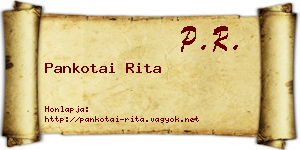 Pankotai Rita névjegykártya