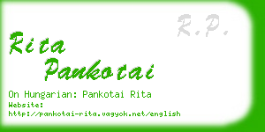 rita pankotai business card